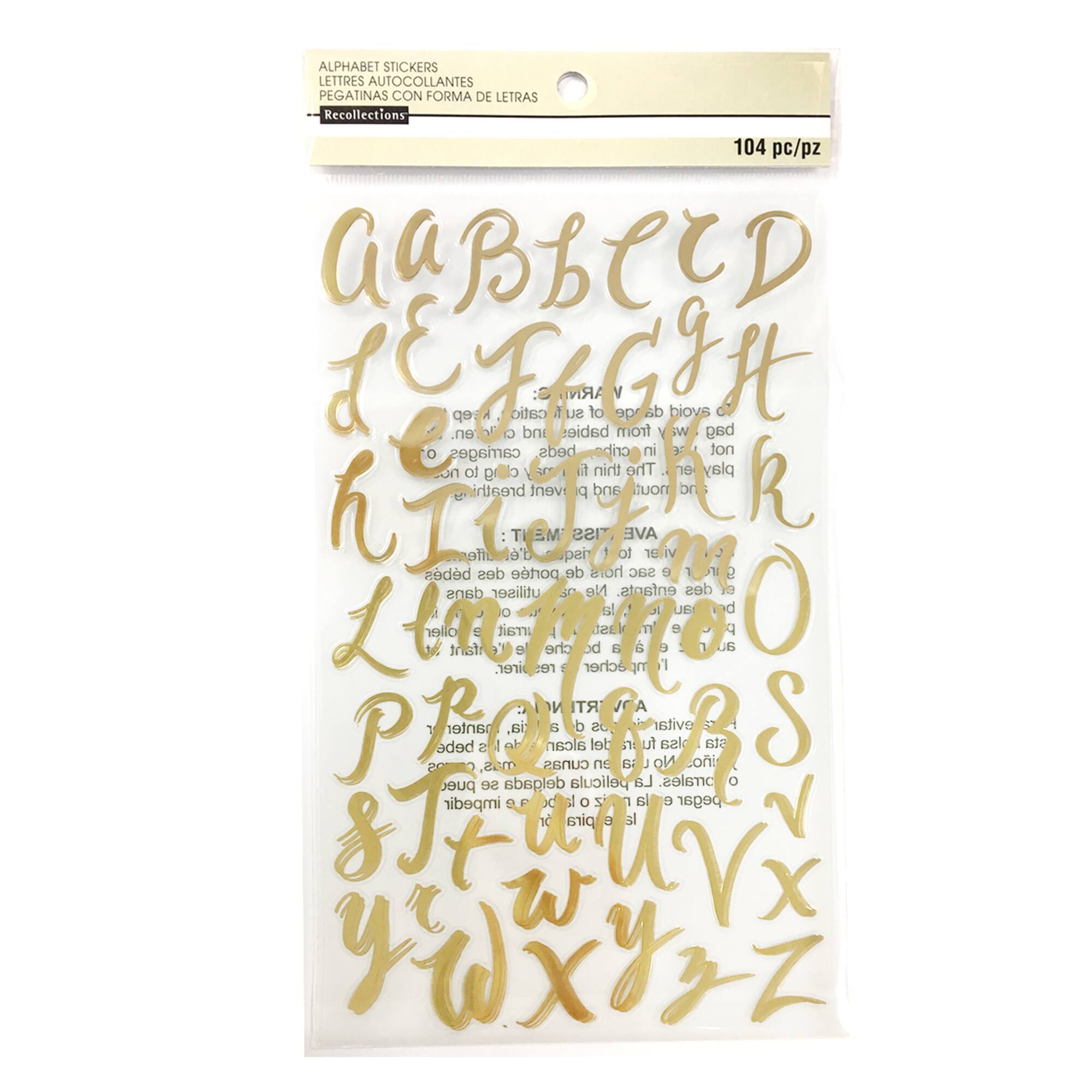 Gold Foil Hand Script Alphabet Stickers by Recollections™